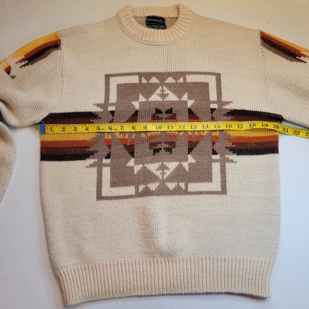 JcPenny Vintage 70s Aztec Acrylic Sweater - Picture 10 of 15